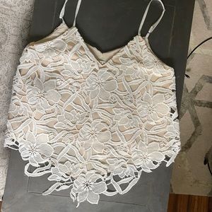 Alice and Olivia white lace top. Medium